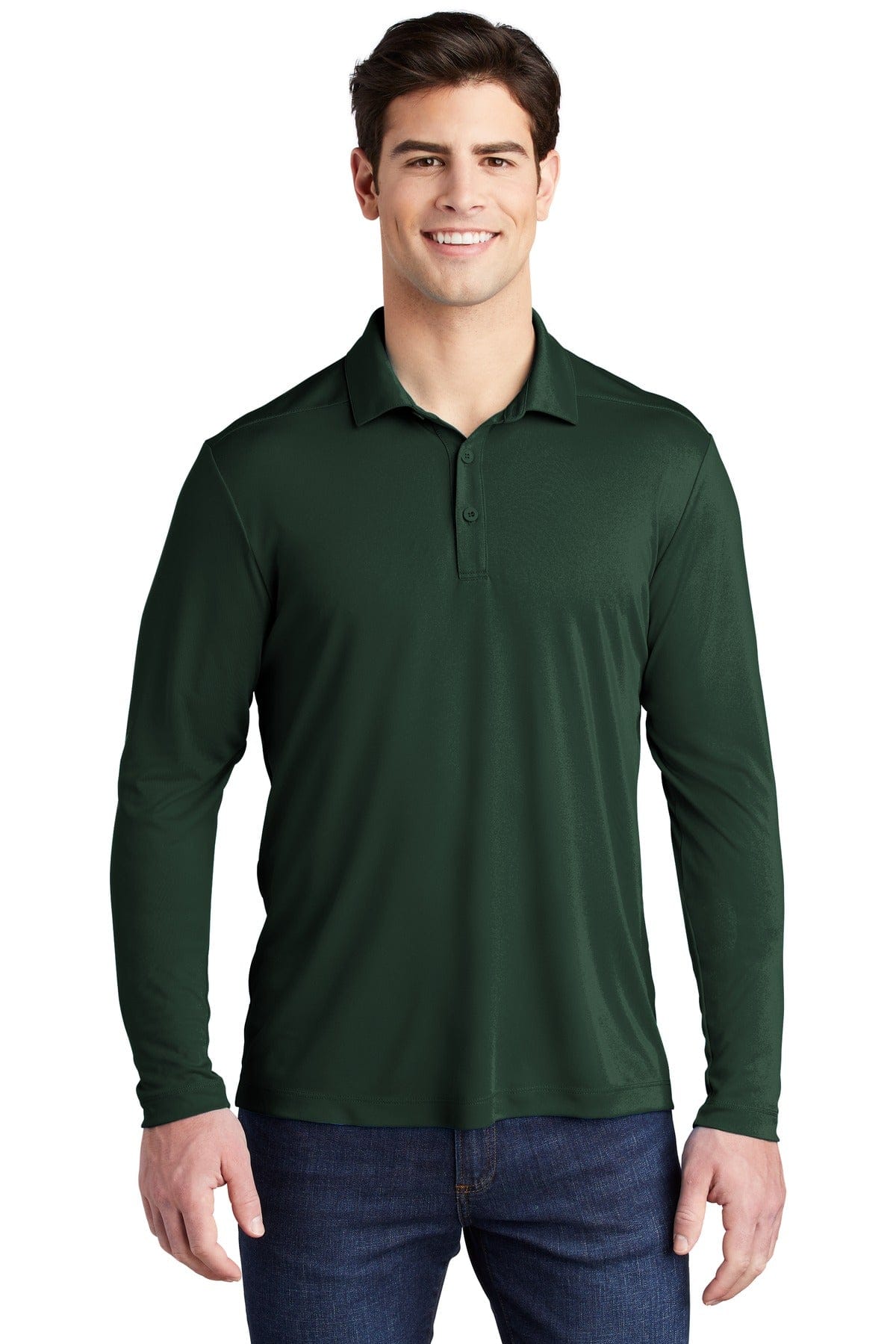 Sport-Tek Polos/Knits XS / Forest Green Sport-Tek ST520LS Posi-UV Pro Long Sleeve Polo