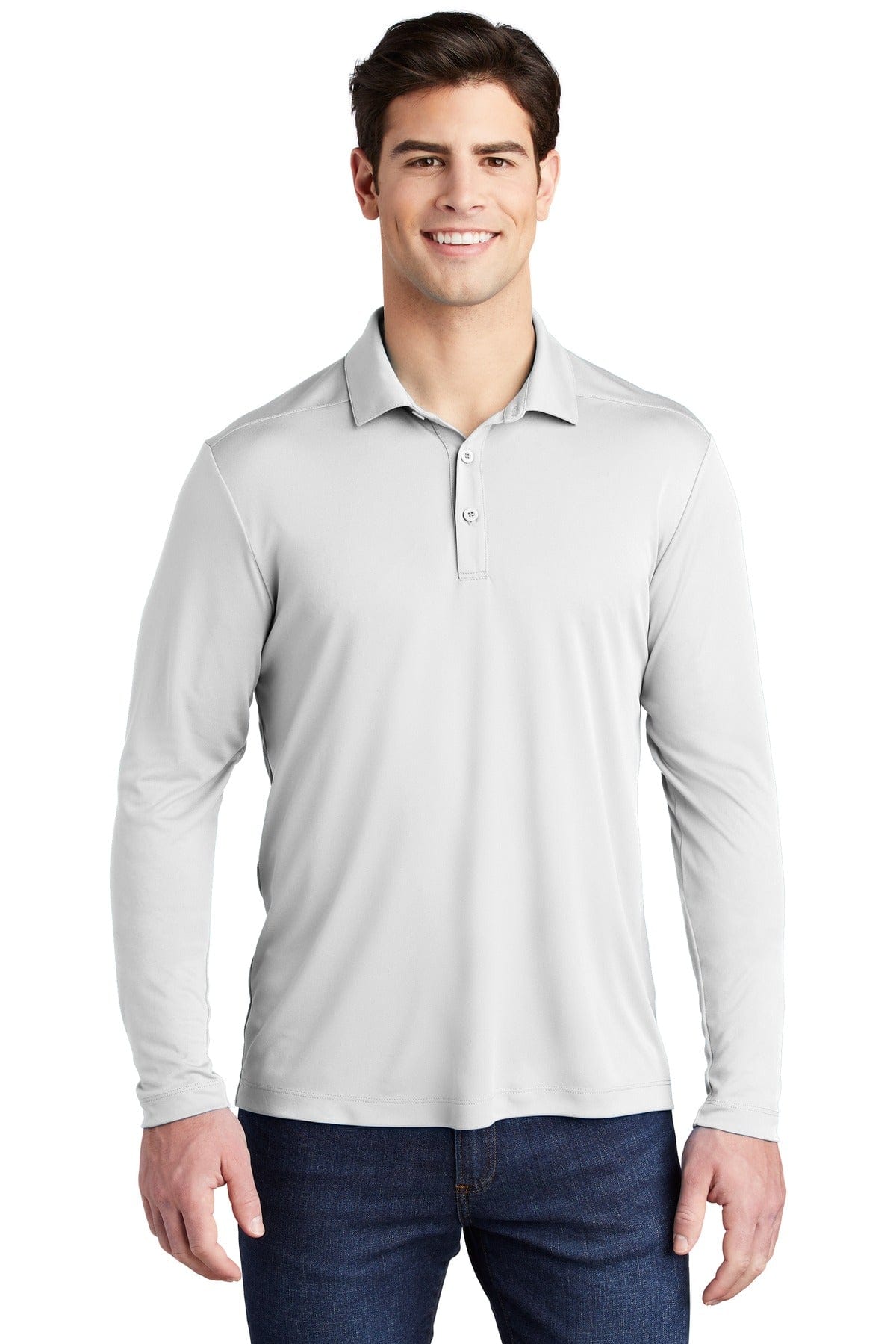 Sport-Tek Polos/Knits XS / White Sport-Tek ST520LS Posi-UV Pro Long Sleeve Polo