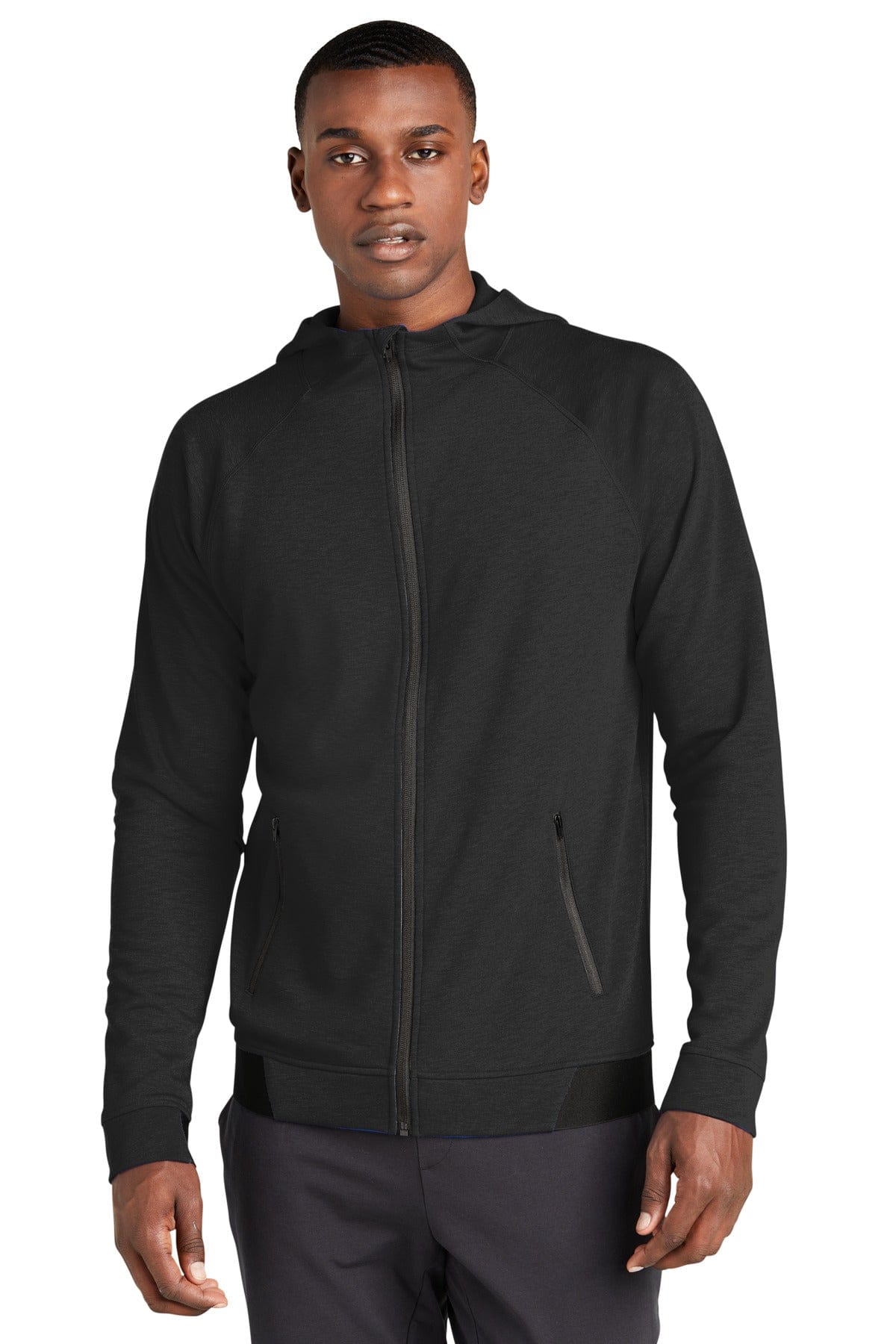 Sport-Tek ST570 PosiCharge Strive Hooded Full-Zip in Black