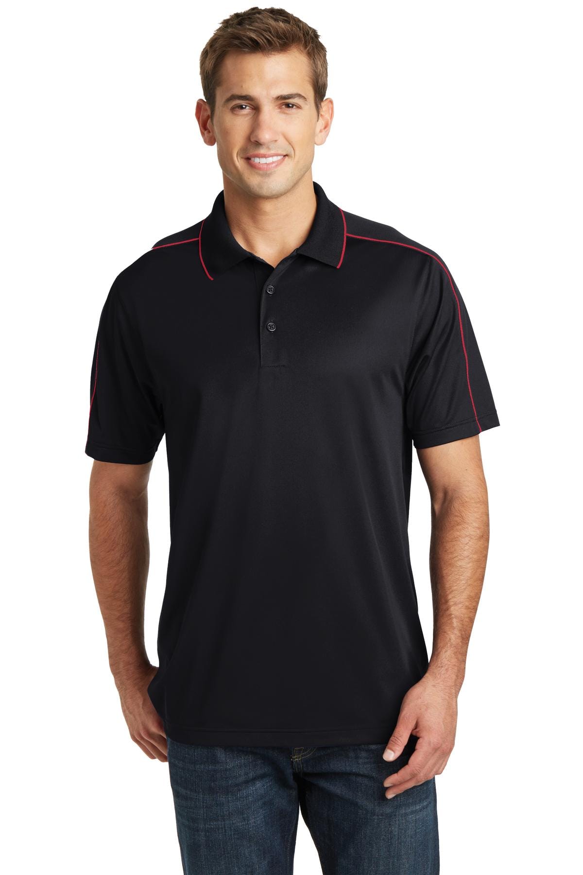 Sport-Tek ST653 Micropique Sport-Wick Piped Polo in 