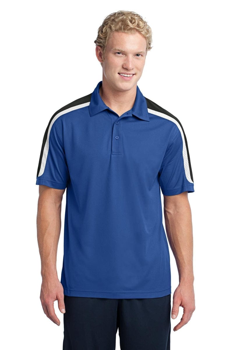 Sport-Tek ST658 Tricolor Shoulder Micropique Sport-Wick Polo in 