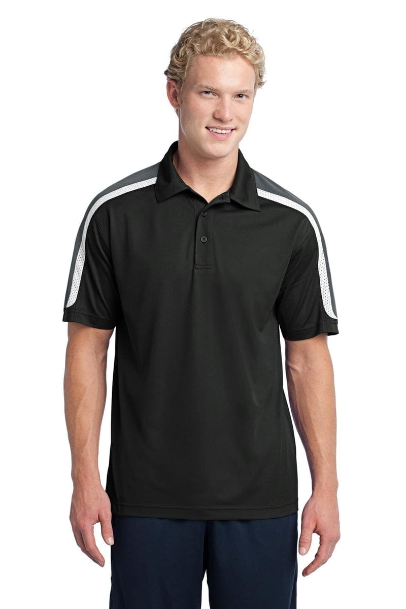 Sport-Tek ST658 Tricolor Shoulder Micropique Sport-Wick Polo in 