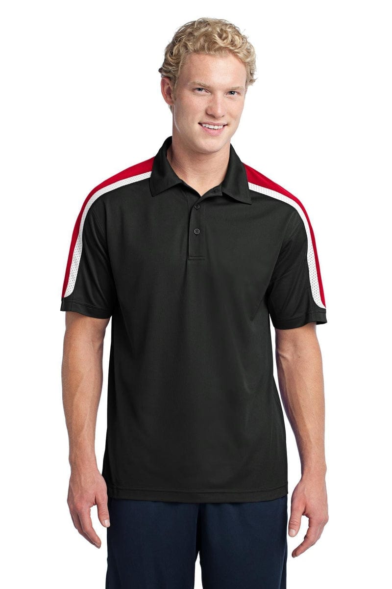 Sport-Tek ST658 Tricolor Shoulder Micropique Sport-Wick Polo in 