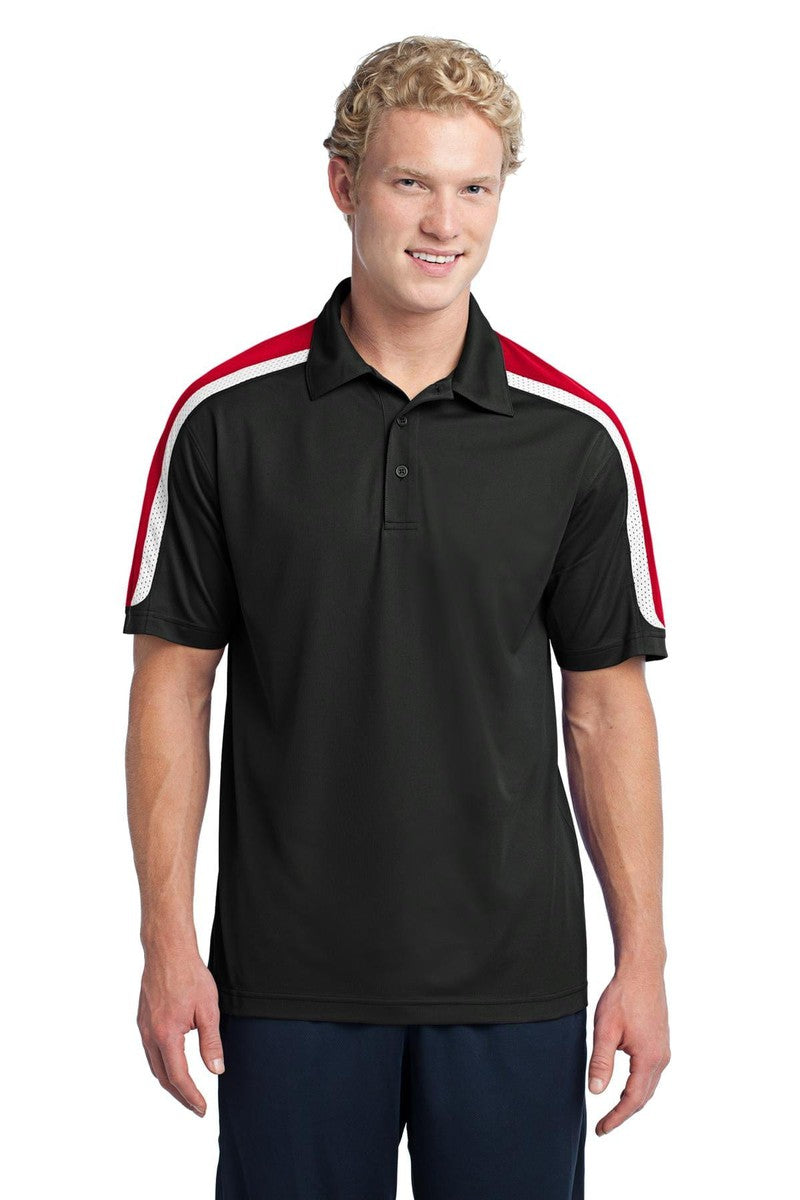 Sport-Tek ST658 Tricolor Shoulder Micropique Sport-Wick Polo in 