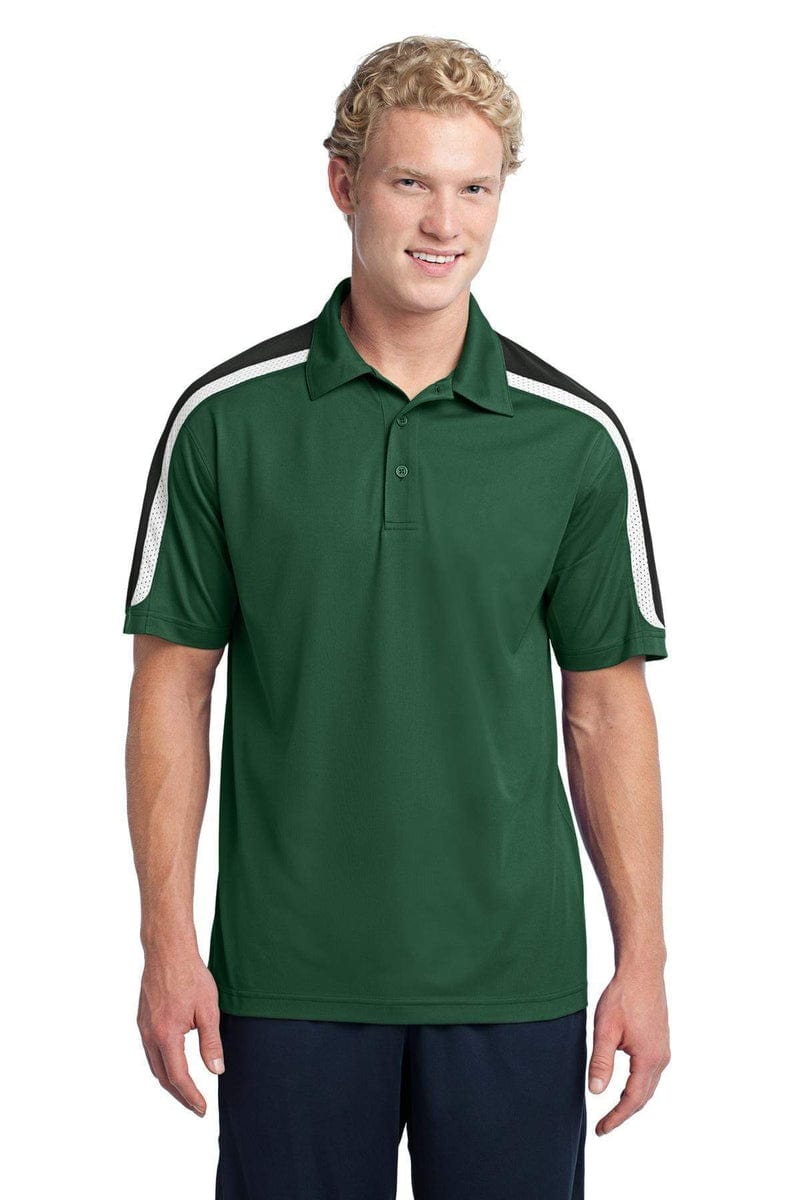Sport-Tek ST658 Tricolor Shoulder Micropique Sport-Wick Polo in 