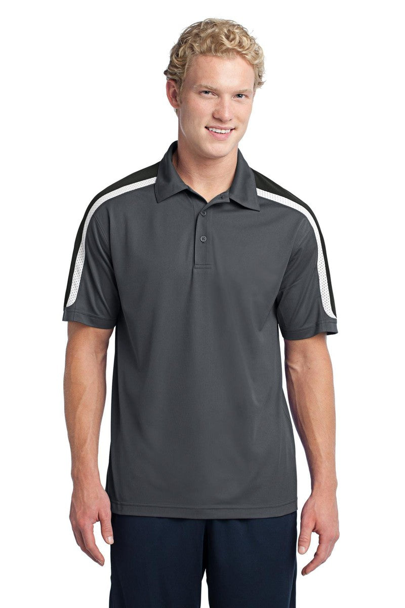 Sport-Tek ST658 Tricolor Shoulder Micropique Sport-Wick Polo in 