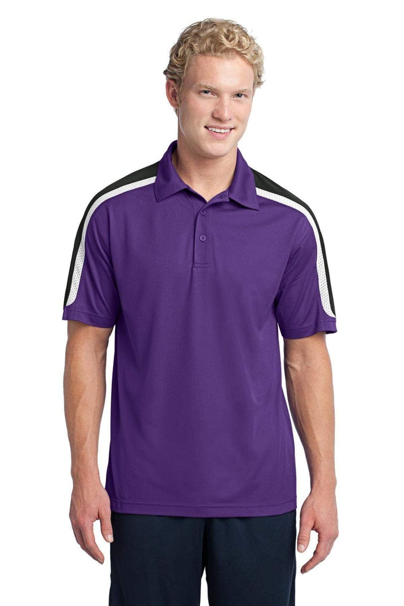 Sport-Tek ST658 Tricolor Shoulder Micropique Sport-Wick Polo in 