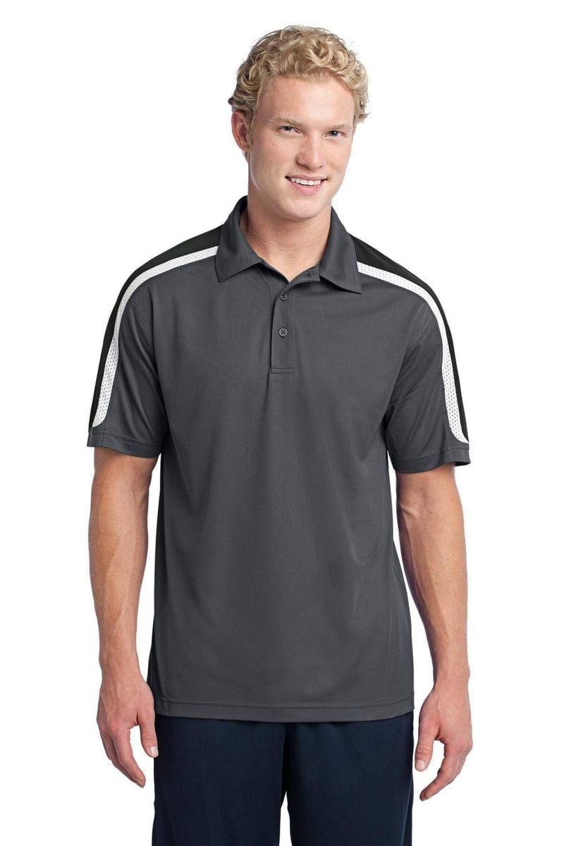 Sport-Tek ST658 Tricolor Shoulder Micropique Sport-Wick Polo in 