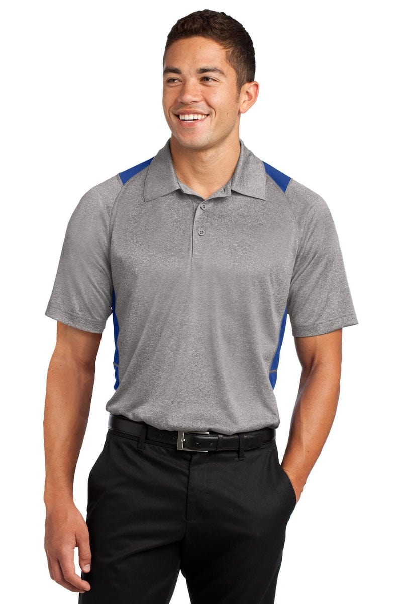 Sport-Tek ST665 Heather Colorblock Contender Polo in 