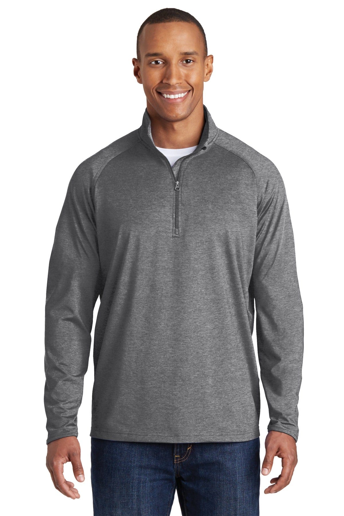 Sport-Tek Activewear XS / Charcoal Grey Heather Sport-Tek ST850 Sport-Wick Stretch 1/2-Zip Pullover