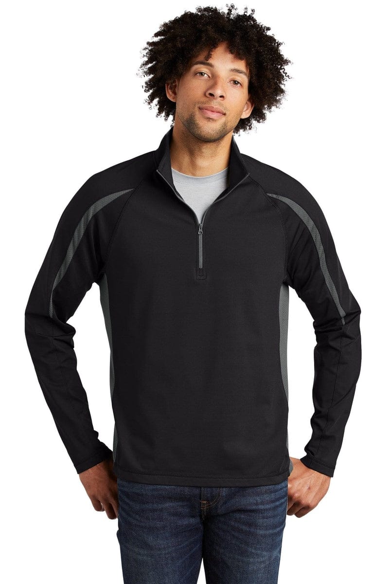 Sport-Tek ST851 Sport-Wick Stretch 1/2-Zip Colorblock Pullover in 