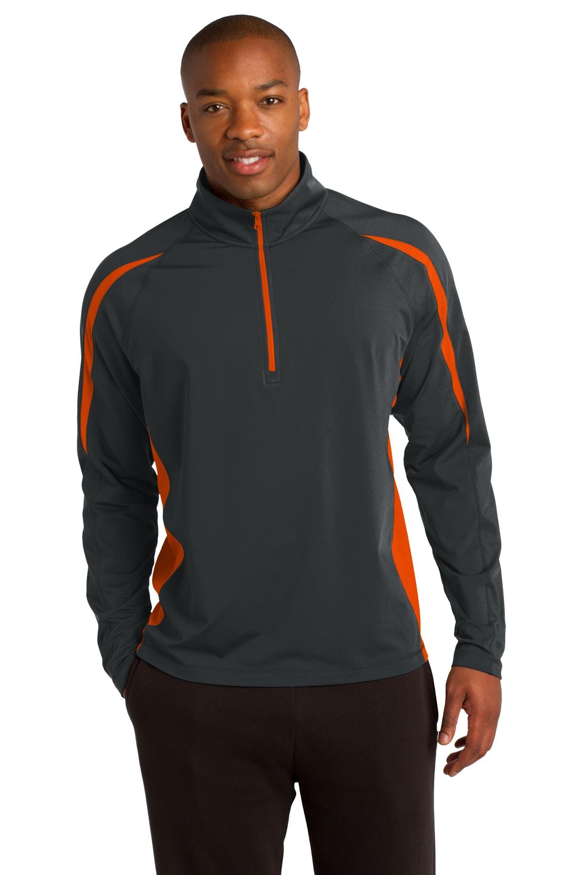 Sport-Tek ST851 Sport-Wick Stretch 1/2-Zip Colorblock Pullover in 