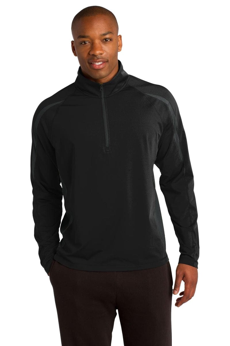 Sport-Tek ST851 Sport-Wick Stretch 1/2-Zip Colorblock Pullover in 