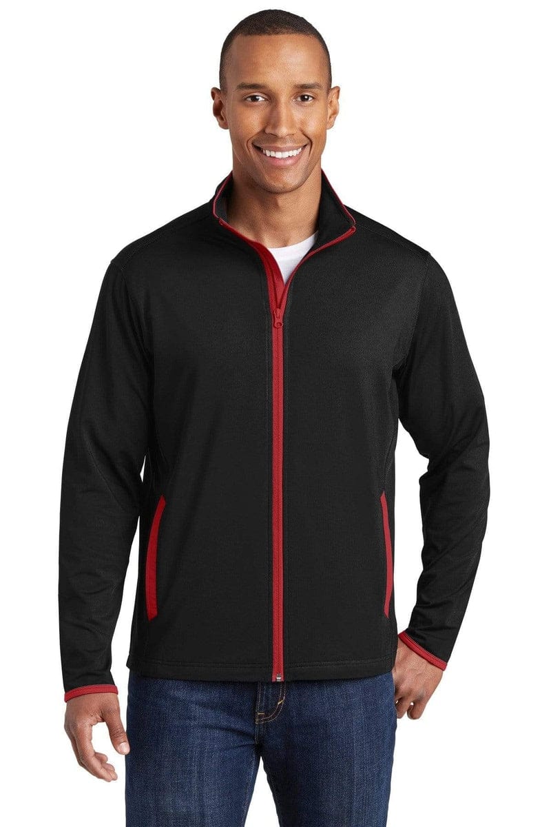 Sport-Tek ST853 Sport-Wick Stretch Contrast Full-Zip Jacket in 