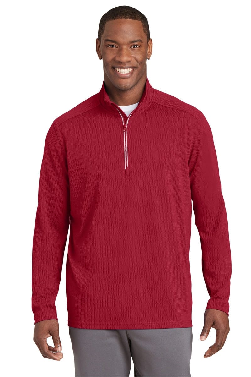Sport-Tek ST860 Sport-Wick Textured 1/4-Zip Pullover in 