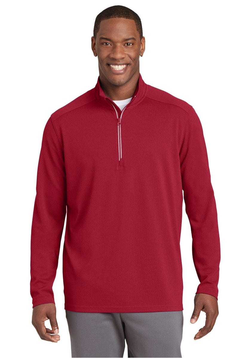 Sport-Tek ST860 Sport-Wick Textured 1/4-Zip Pullover in 