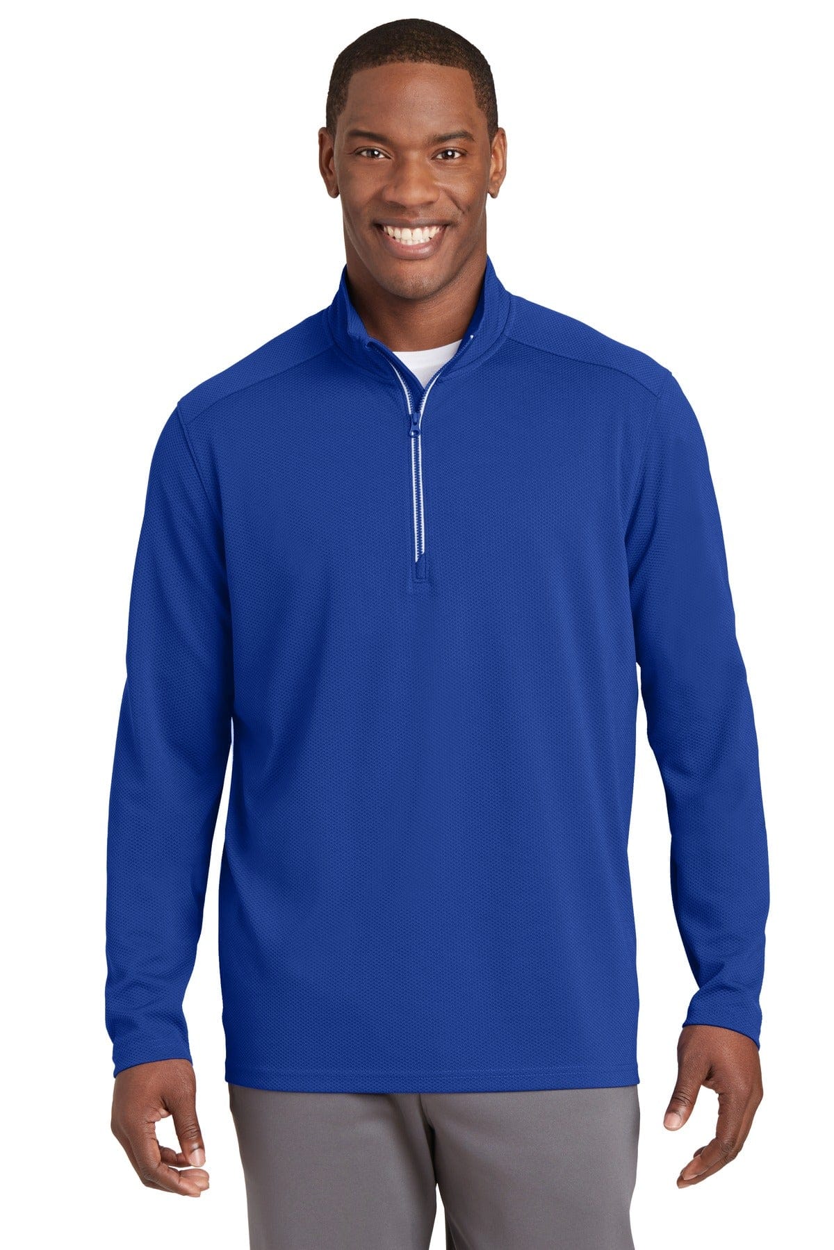 Sport-Tek Activewear XS / True Royal Sport-Tek ST860 Sport-Wick Textured 1/4-Zip Pullover