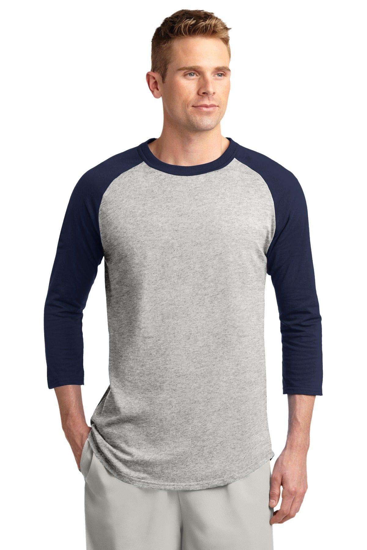 Sport-Tek T-Shirts 5XL / Heather Grey/ Navy Sport-Tek T200 Colorblock Raglan Jersey