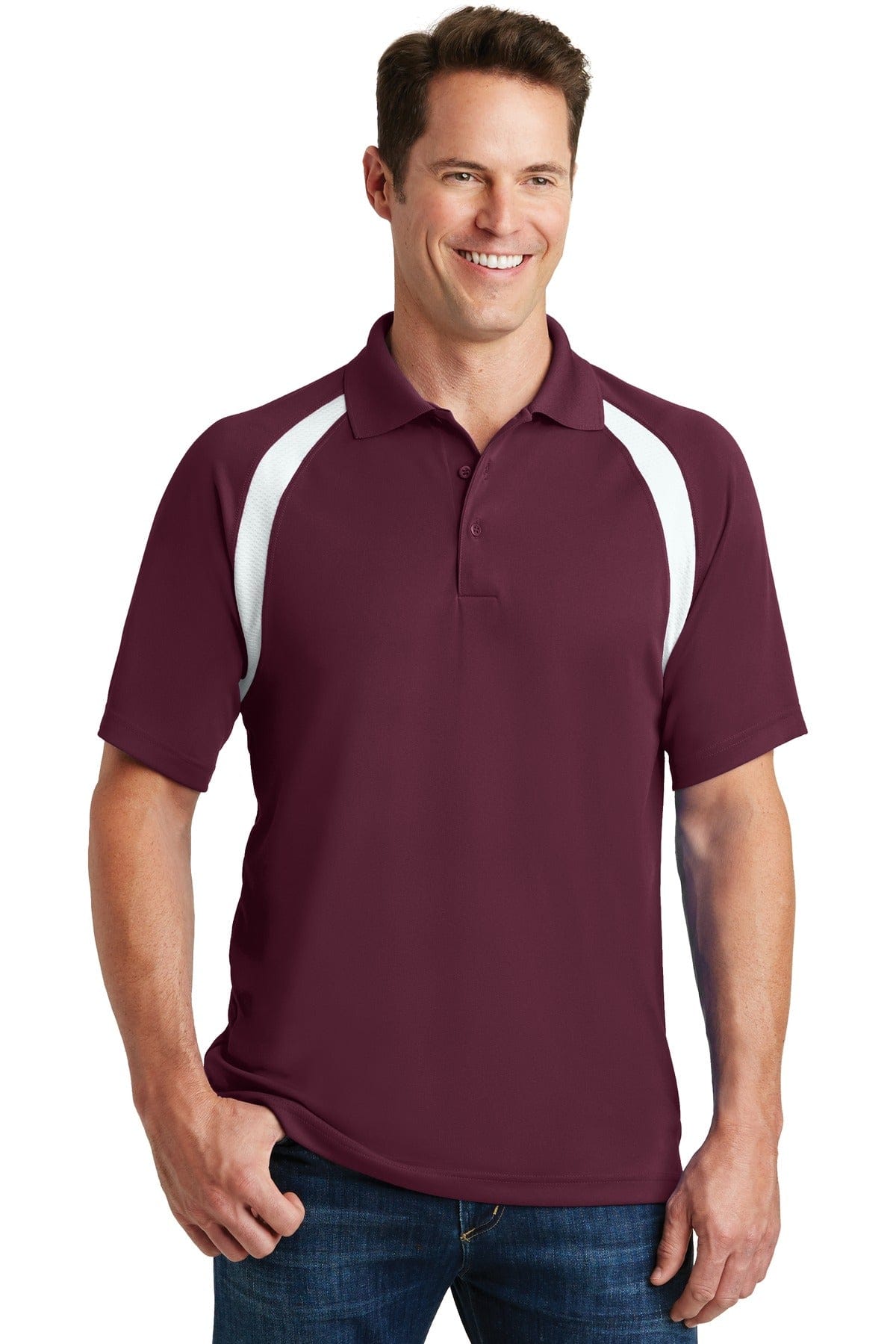 Sport-Tek Polos/Knits XS / Maroon/ White Sport-Tek T476 Dry Zone Colorblock Raglan Polo