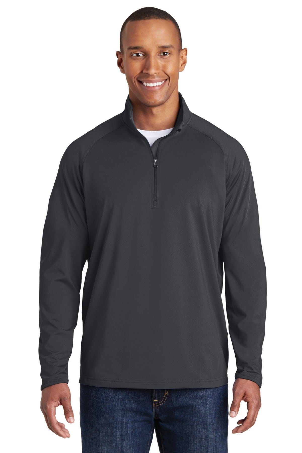 Sport-Tek Sweatshirts/Fleece LT / Charcoal Grey Sport-Tek TST850 Tall Sport-Wick Stretch 1/2-Zip Pullover