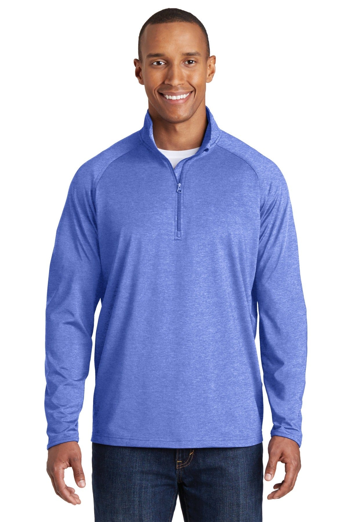 Sport-Tek Sweatshirts/Fleece LT / True Royal Heather Sport-Tek TST850 Tall Sport-Wick Stretch 1/2-Zip Pullover
