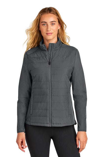 Sport-Tek Women's Teknical Hybrid Jacket LST940 in Iron Grey