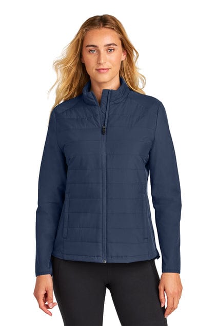 Sport-Tek Women's Teknical Hybrid Jacket LST940 in True Navy
