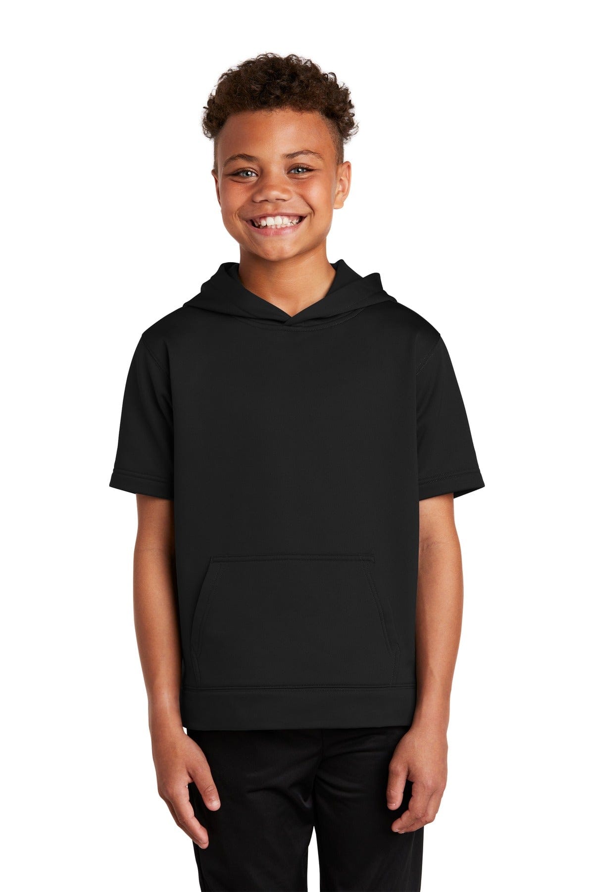 Sport-Tek Sweatshirts/Fleece XS / Black Sport-Tek YST251 Youth Sport-Wick Fleece Short Sleeve Hooded Pullover