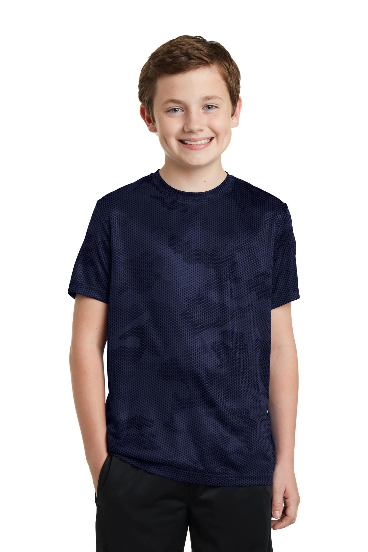 Sport-Tek YST370 Youth CamoHex Tee in 