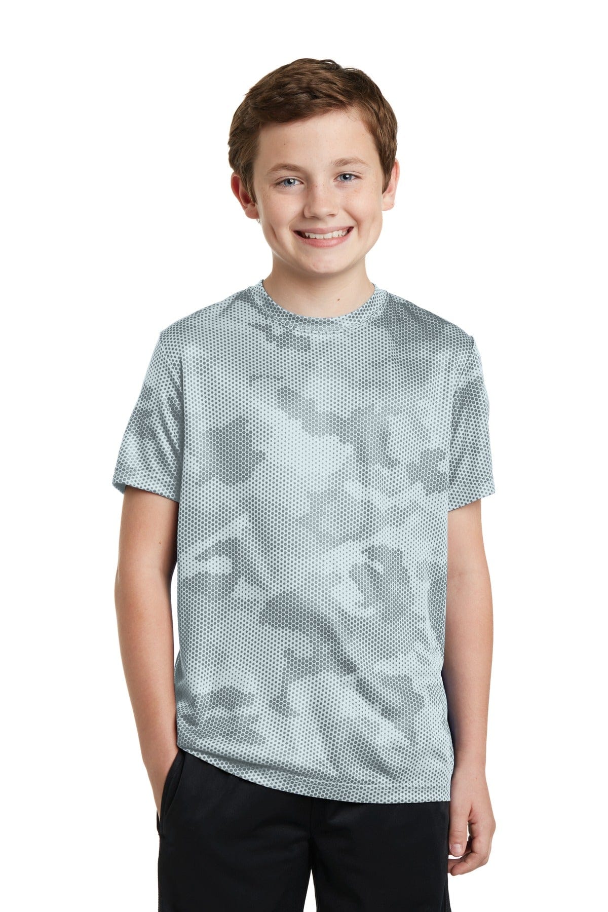 Sport-Tek YST370 Youth CamoHex Tee in 