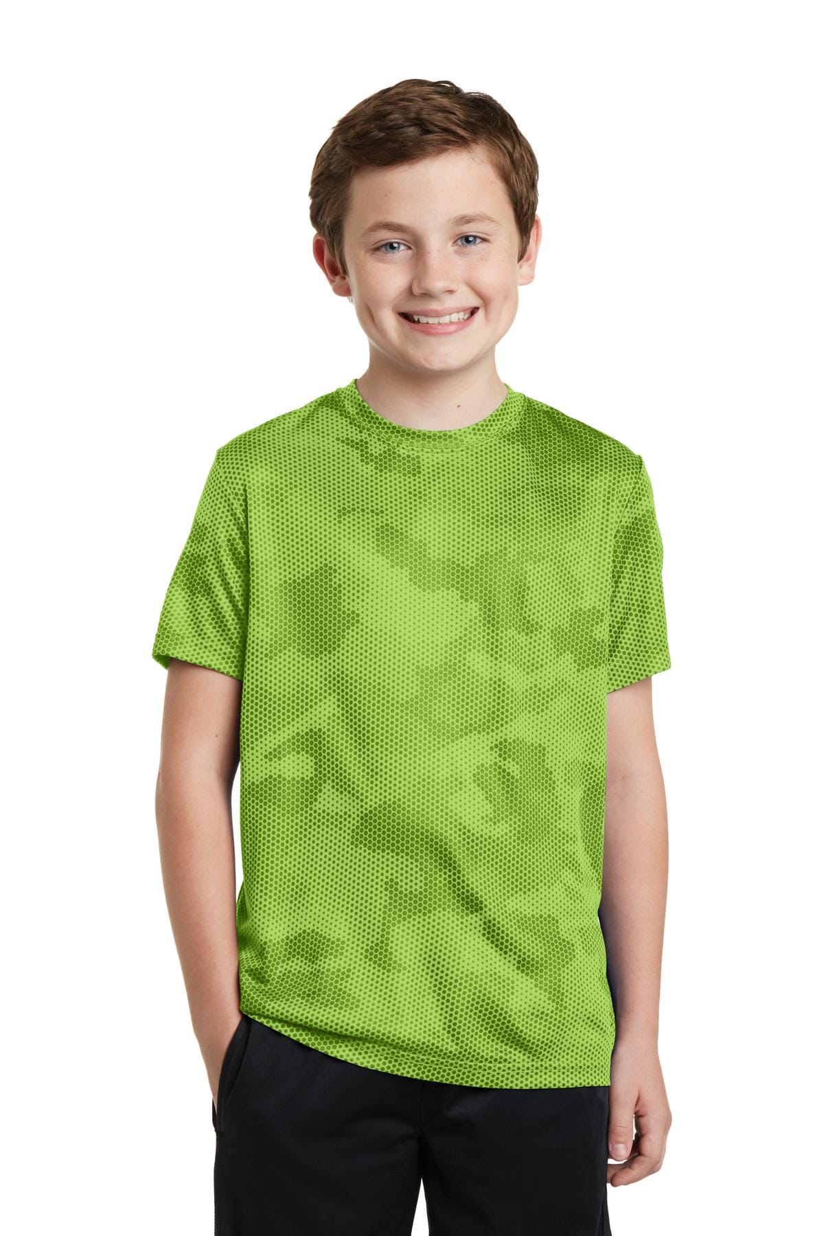 Sport-Tek YST370 Youth CamoHex Tee in 