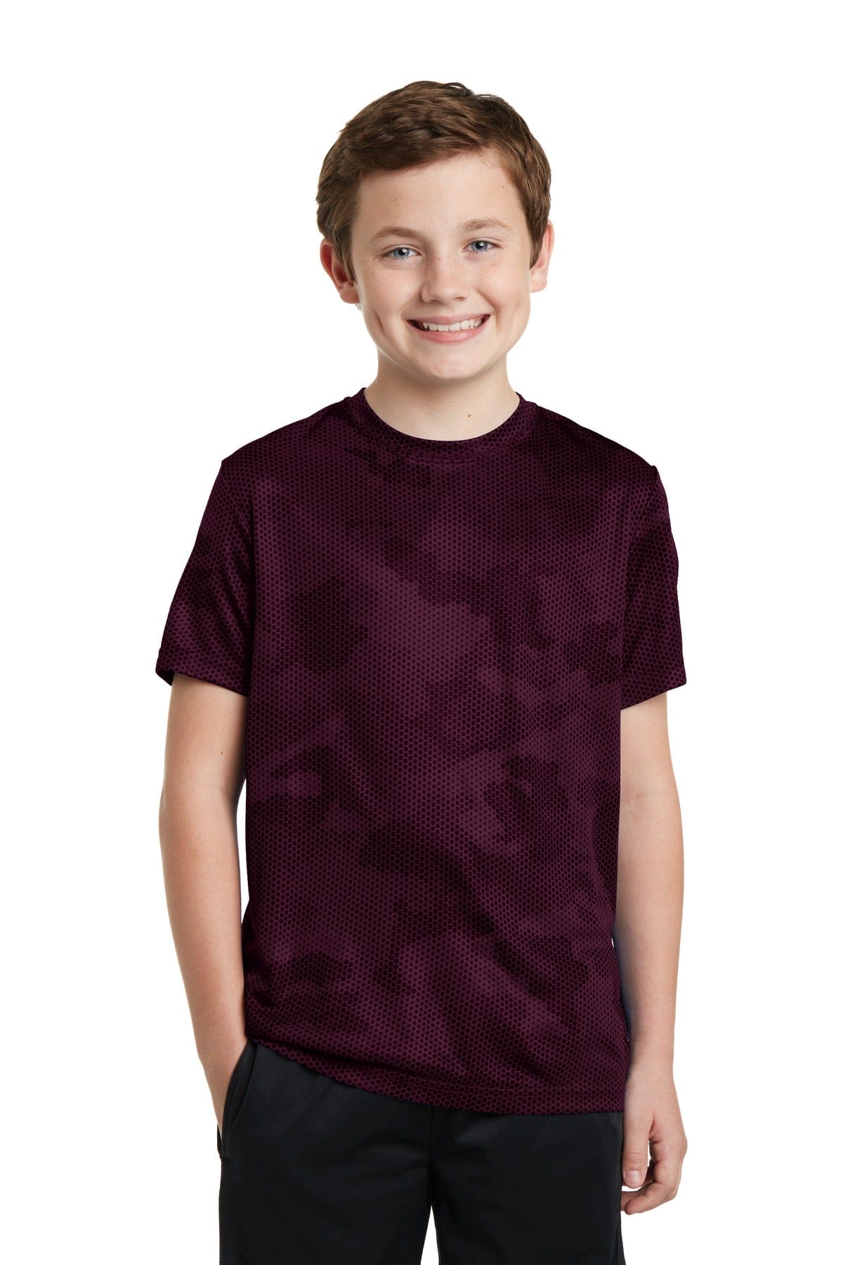 Sport-Tek YST370 Youth CamoHex Tee in 