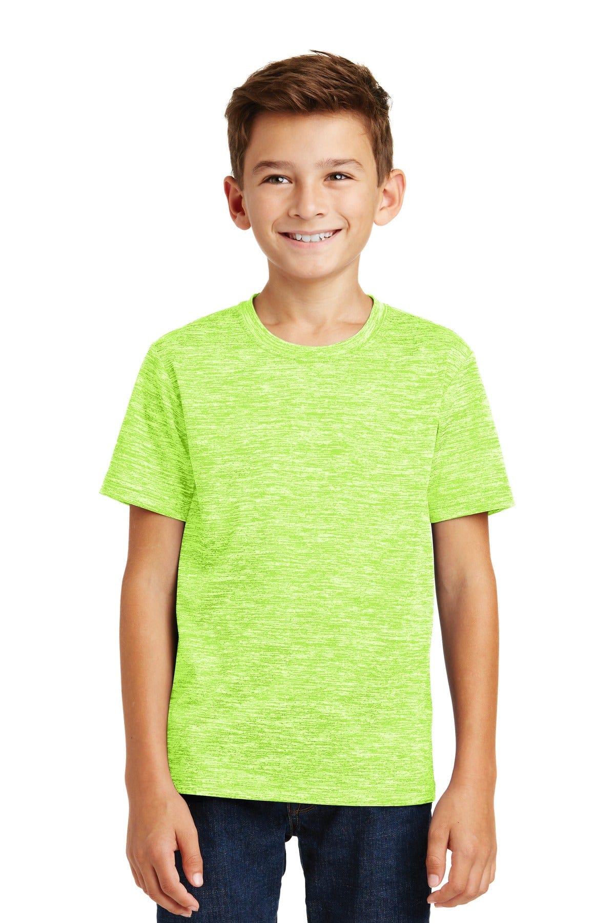Sport-Tek YST390 Youth PosiCharge Electric Heather Tee in Lime Shock Electric
