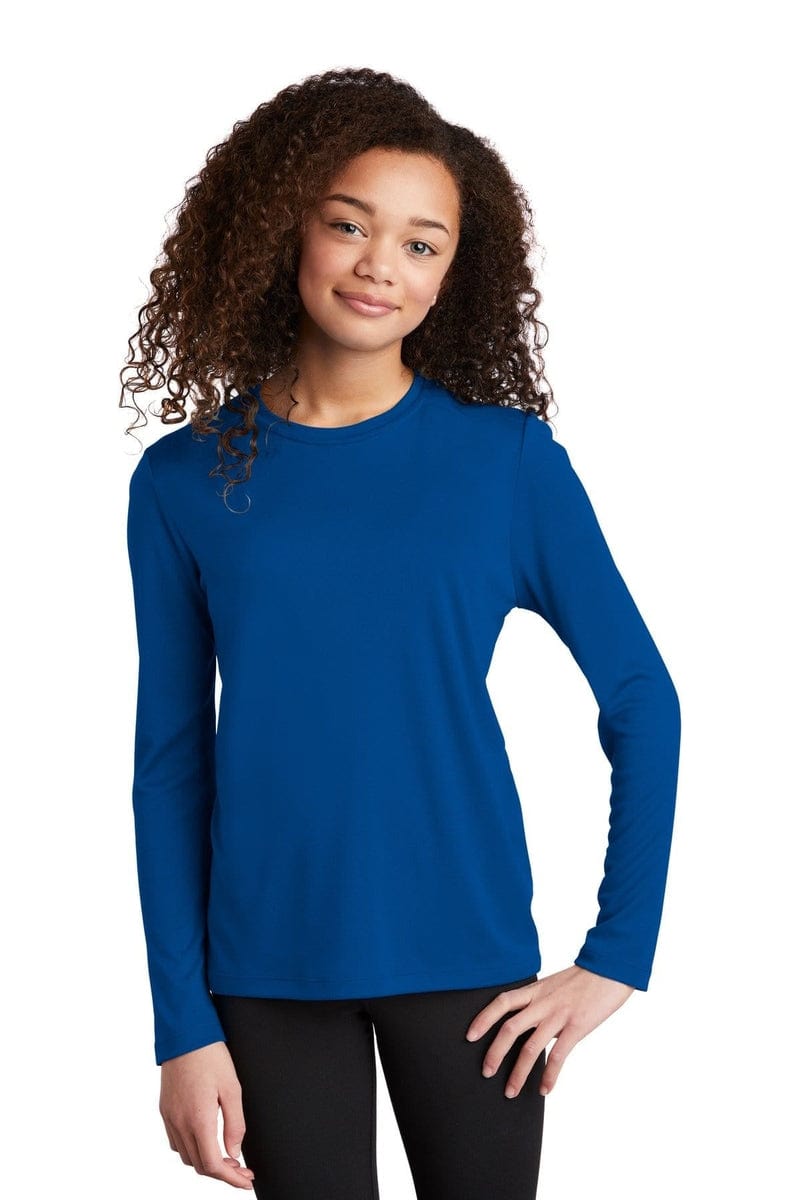 Sport-Tek YST420LS Youth Posi-UV Pro Long Sleeve Tee in 