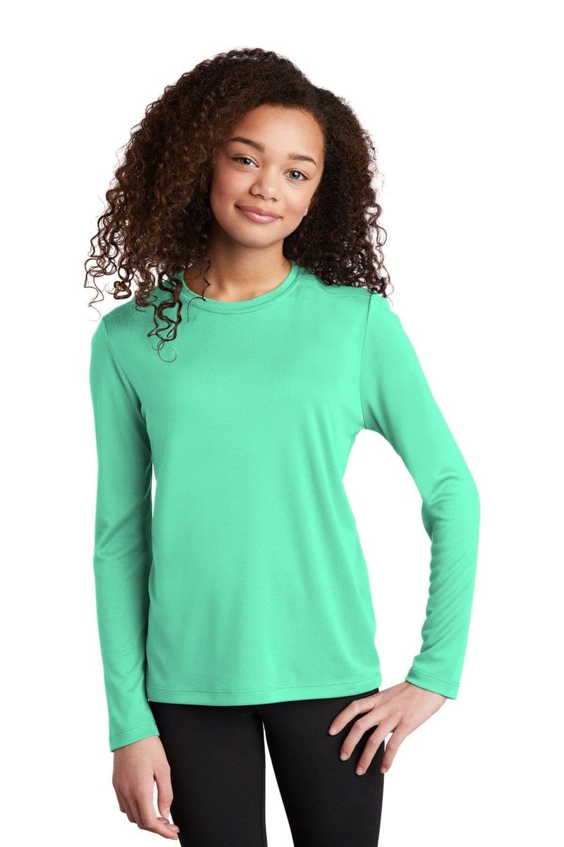 Sport-Tek YST420LS Youth Posi-UV Pro Long Sleeve Tee in 