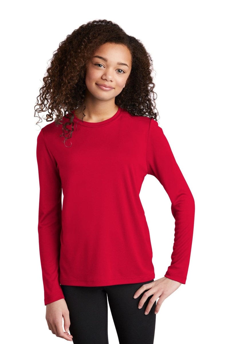 Sport-Tek YST420LS Youth Posi-UV Pro Long Sleeve Tee in 