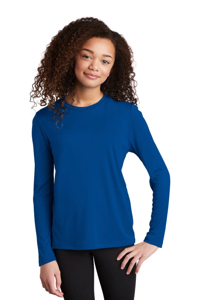 Sport-Tek YST420LS Youth Posi-UV Pro Long Sleeve Tee in 