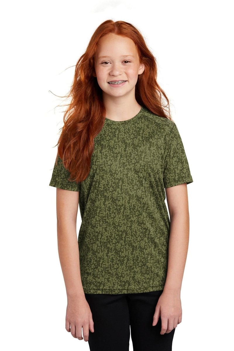 Sport-Tek YST460 Youth Digi Camo Tee in 