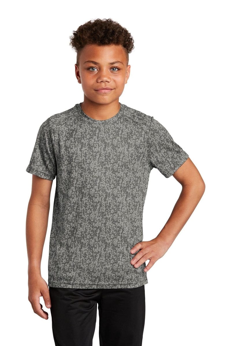 Sport-Tek YST460 Youth Digi Camo Tee in 