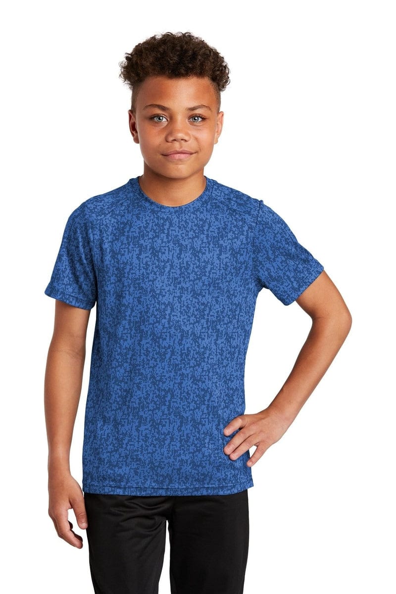 Sport-Tek YST460 Youth Digi Camo Tee in 