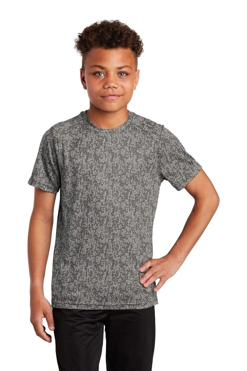 Sport-Tek YST460 Youth Digi Camo Tee in 
