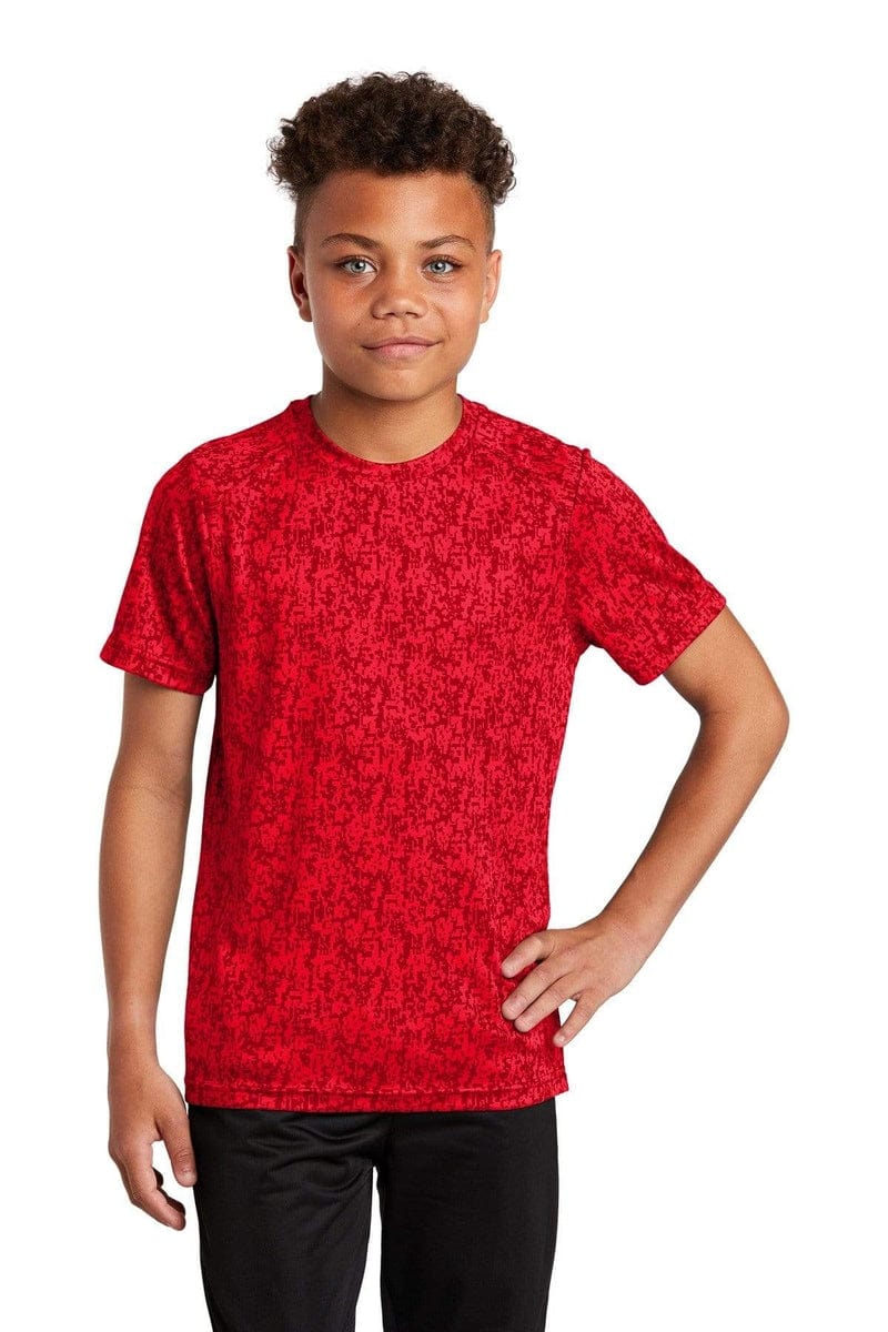 Sport-Tek YST460 Youth Digi Camo Tee in 