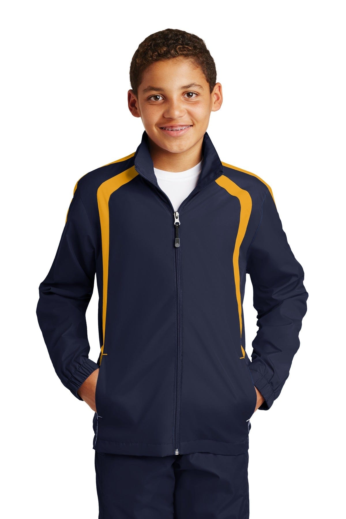 Sport-Tek YST60 Youth Colorblock Raglan Jacket in 