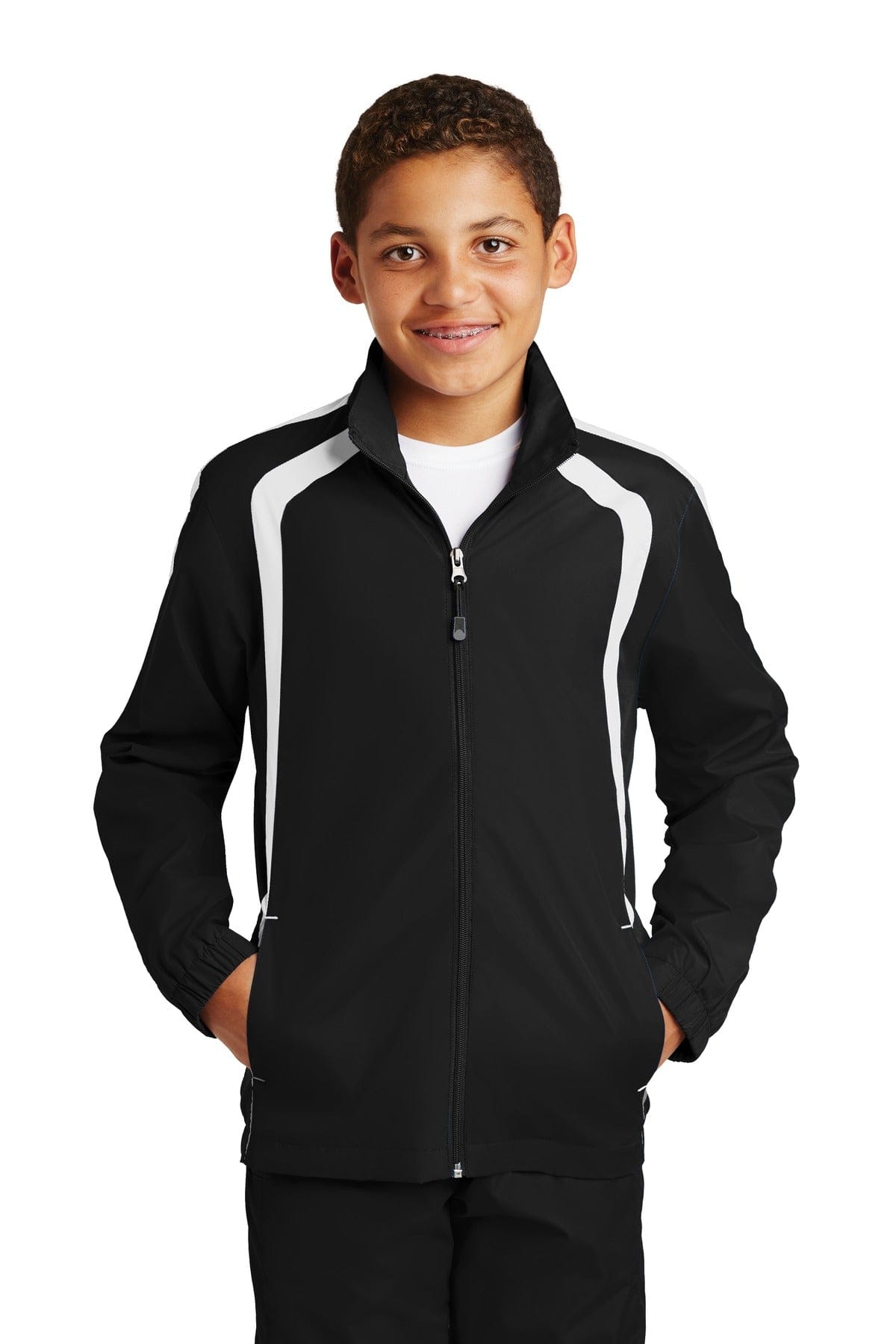 Sport-Tek YST60 Youth Colorblock Raglan Jacket in 