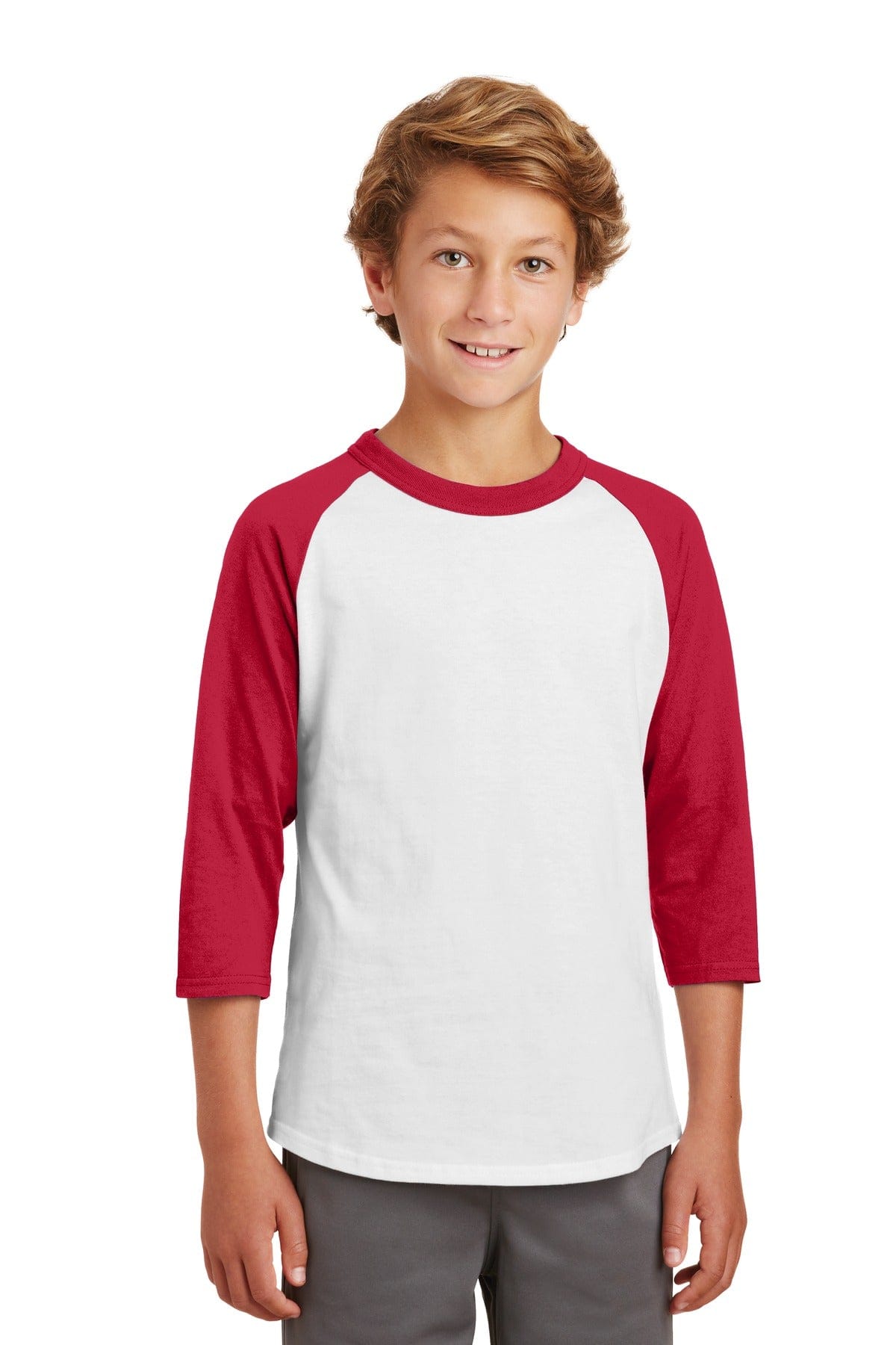 Sport-Tek YT200 Youth Colorblock Raglan Jersey in 