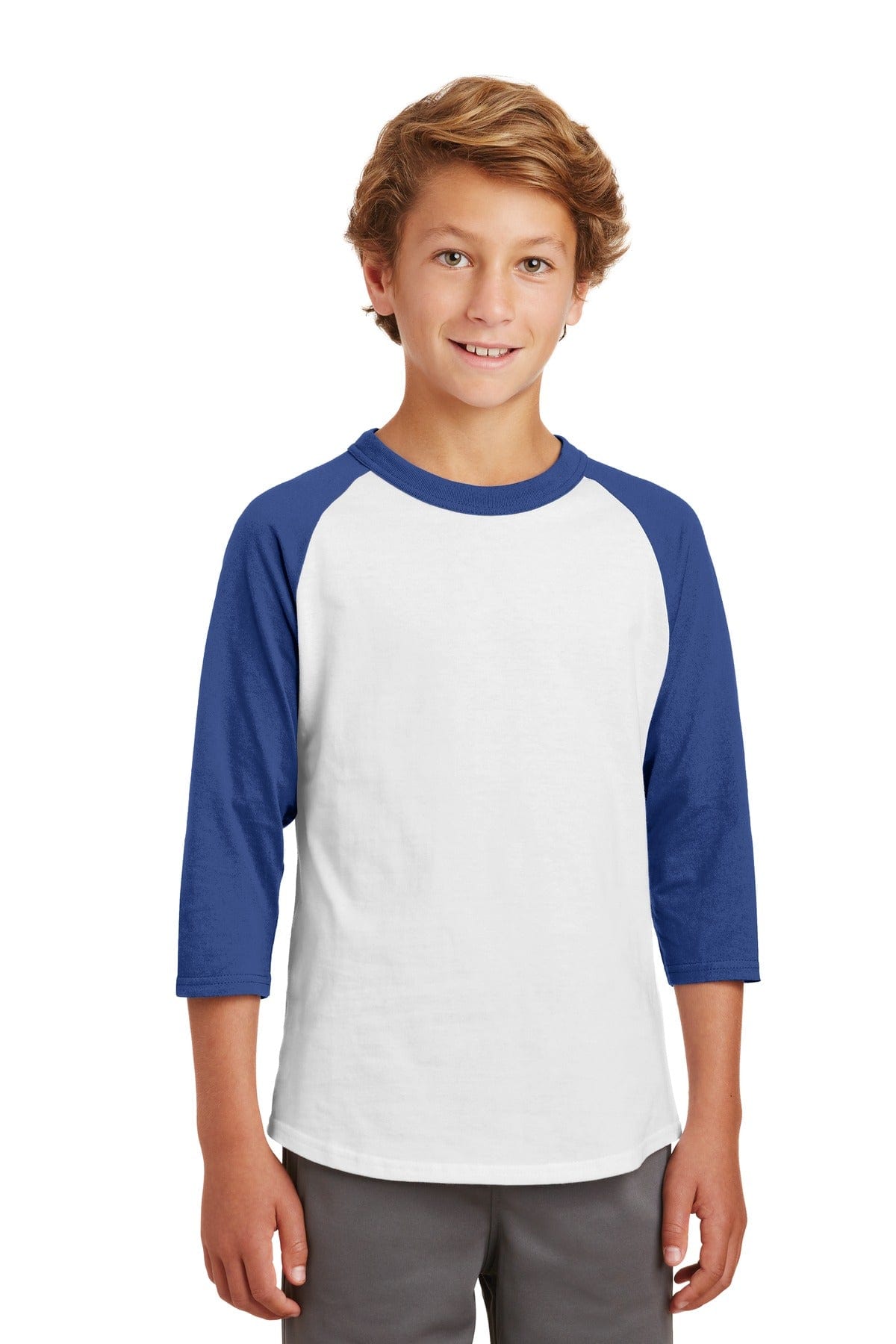 Sport-Tek YT200 Youth Colorblock Raglan Jersey in 