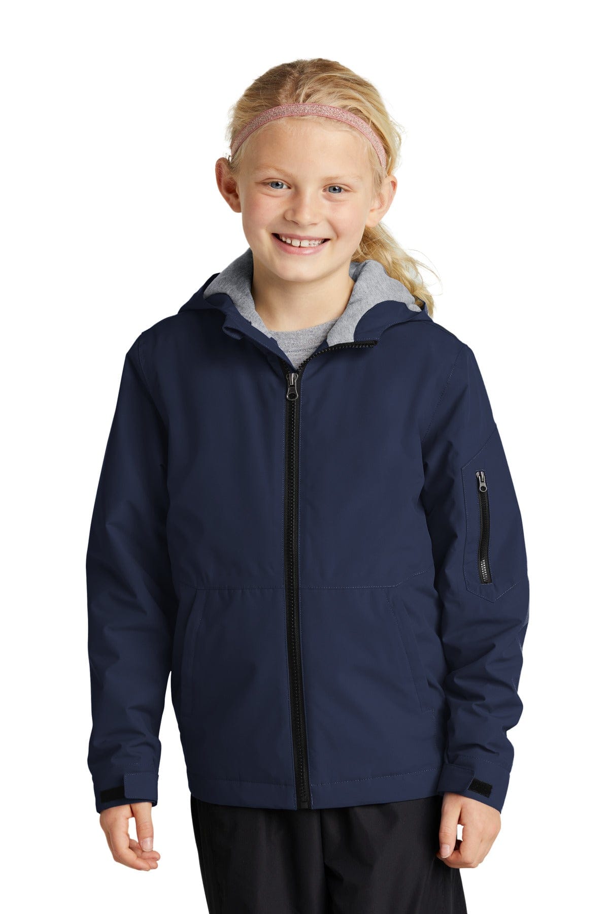 Sport-Tek Youth Waterproof Insulated Jacket YST56 in True Navy