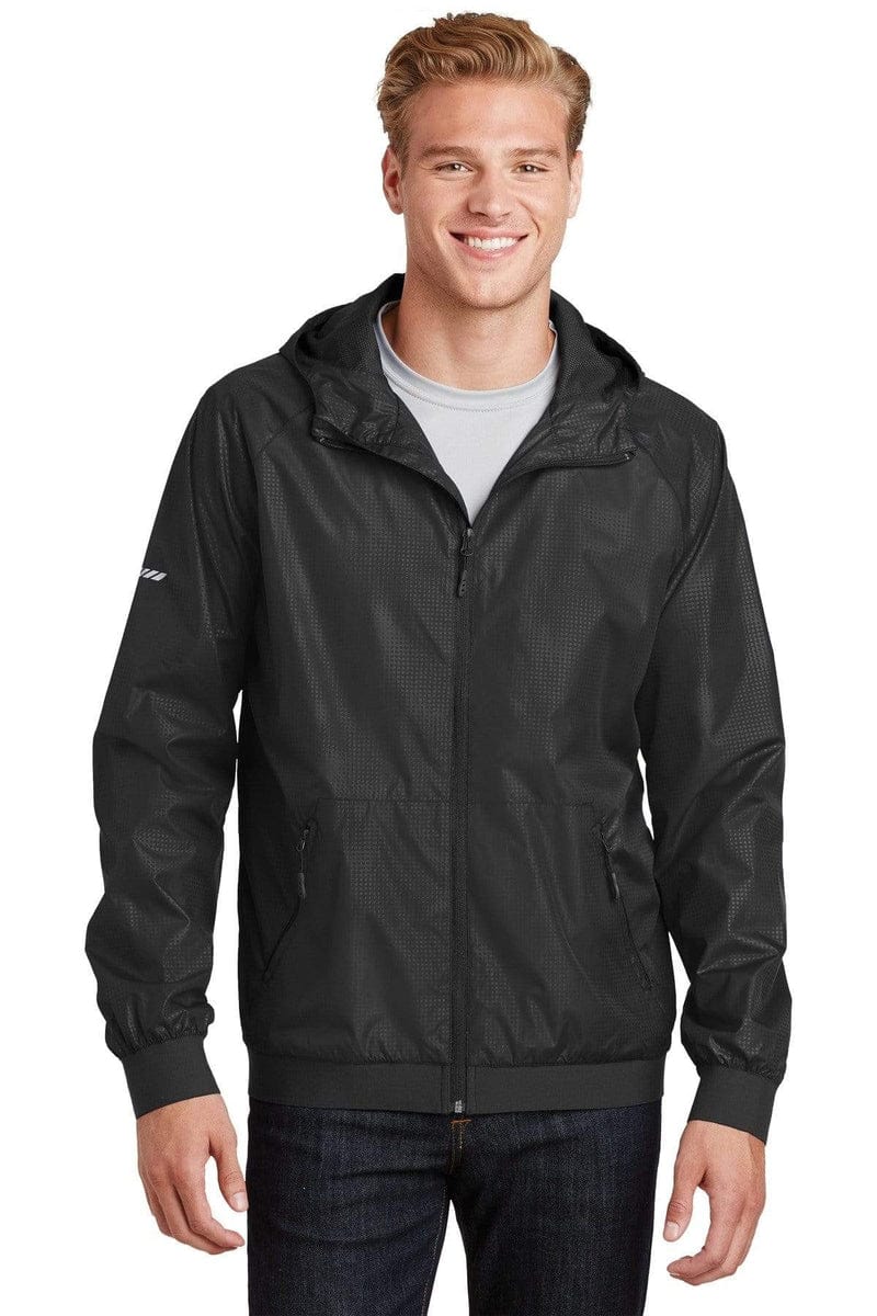 Sport-Tek ® Embossed Hooded Wind Jacket. JST53