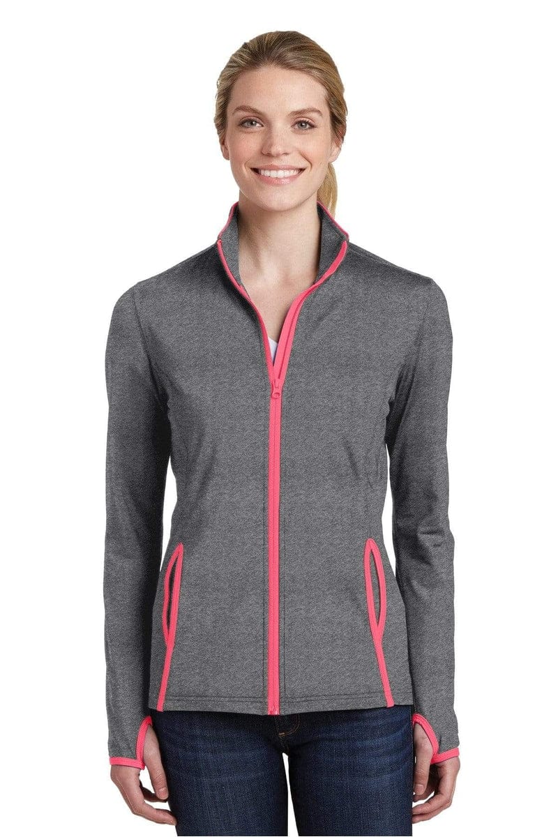 Sport-Tek ® Ladies Sport-Wick ® Stretch Contrast Full-Zip Jacket. LST853, Basic Colors