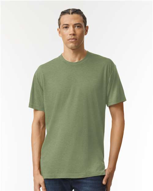TR401 Unisex Triblend Track Tee in Tri-Olive